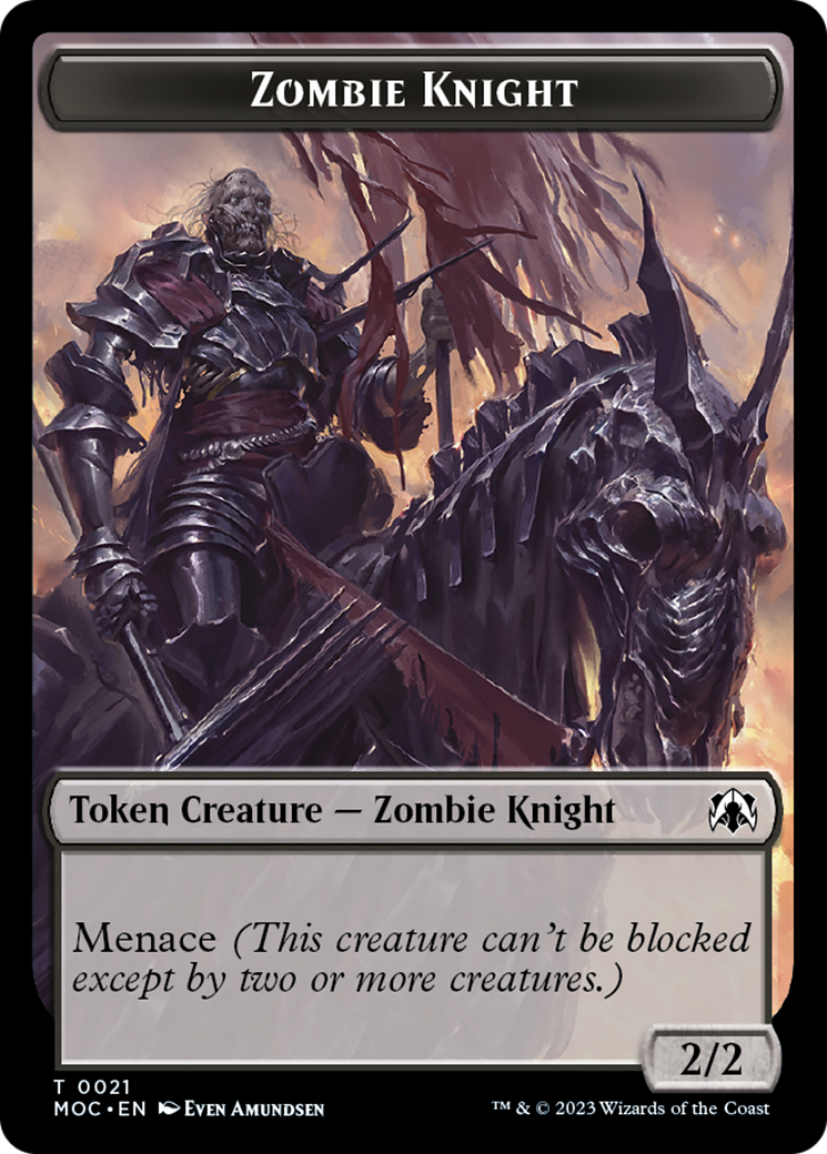 Zombie Knight // Human (6) Double-Sided Token [March of the Machine Commander Tokens] | Tabernacle Games
