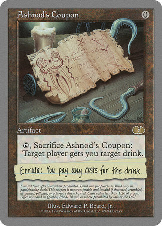 Ashnod's Coupon [Unglued] | Tabernacle Games