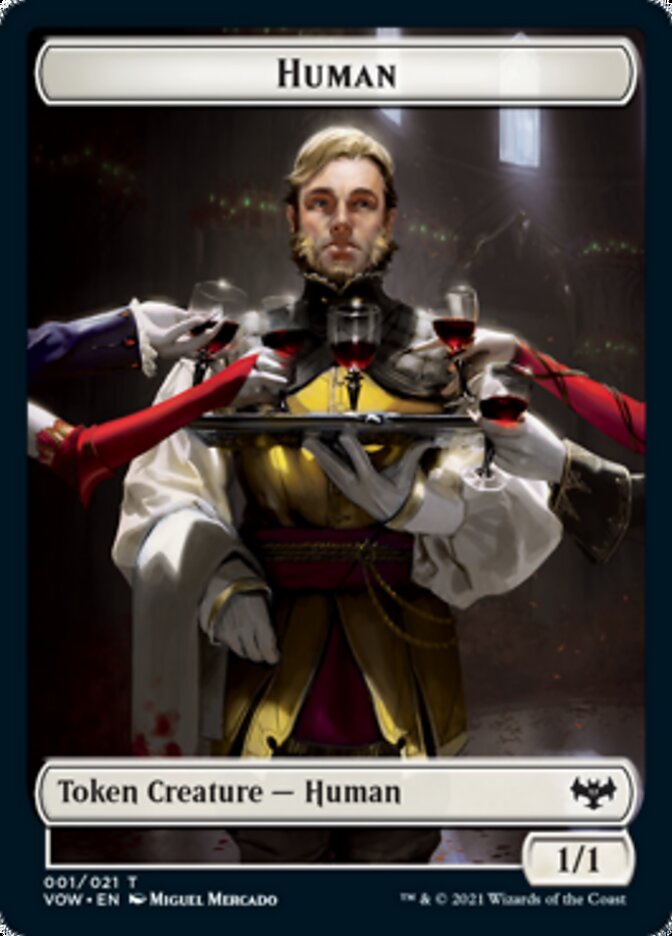 Human (001) // Vampire (007) Double-sided Token [Innistrad: Crimson Vow Tokens] | Tabernacle Games