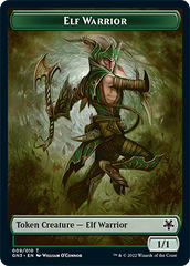 Dragon // Elf Warrior Double-Sided Token [Game Night: Free-for-All Tokens] | Tabernacle Games