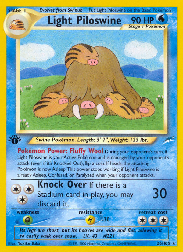 Light Piloswine (26/105) [Neo Destiny 1st Edition] | Tabernacle Games