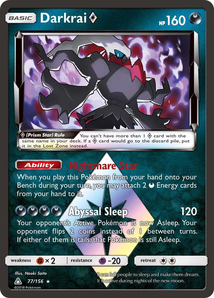 Darkrai (77/156) (Prism Star) [Sun & Moon: Ultra Prism] | Tabernacle Games