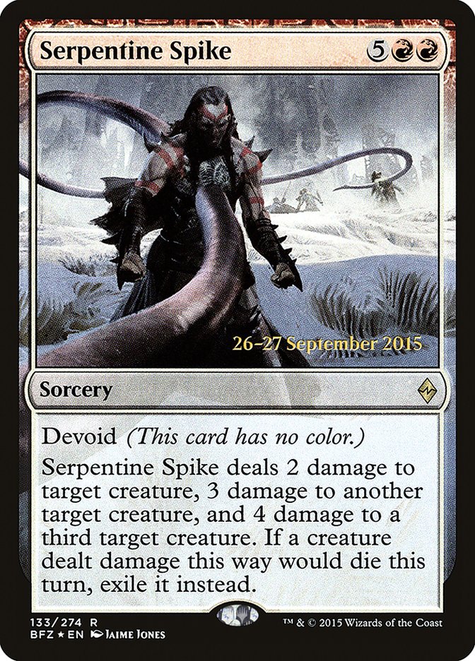 Serpentine Spike  [Battle for Zendikar Prerelease Promos] | Tabernacle Games