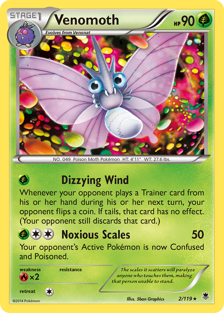 Venomoth (2/119) [XY: Phantom Forces] | Tabernacle Games