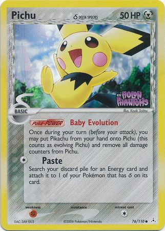 Pichu (76/110) (Delta Species) (Stamped) [EX: Holon Phantoms] | Tabernacle Games