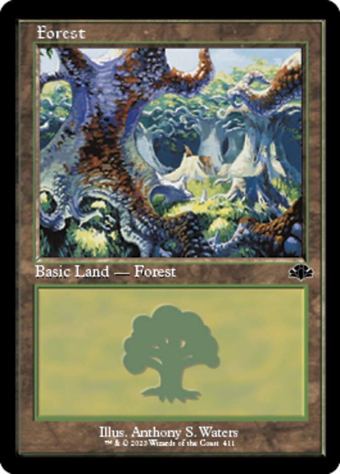 Forest (411) (Retro) [Dominaria Remastered] | Tabernacle Games