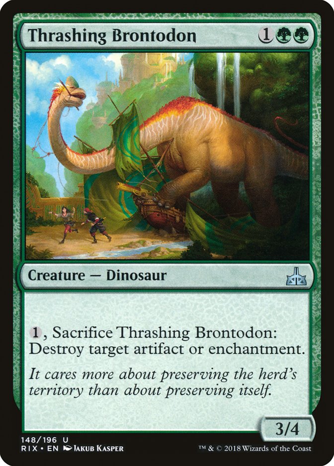 Thrashing Brontodon [Rivals of Ixalan] | Tabernacle Games