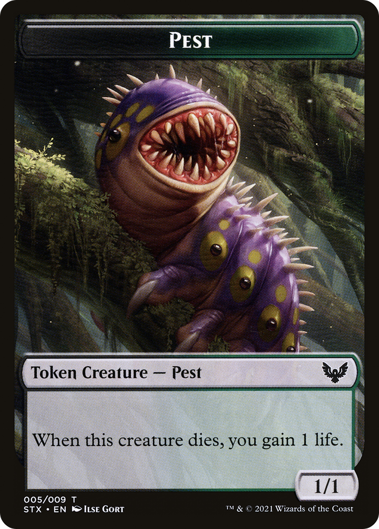 Pest // Jace, Telepath Unbound Emblem Double-Sided Token [Secret Lair: From Cute to Brute Tokens] | Tabernacle Games