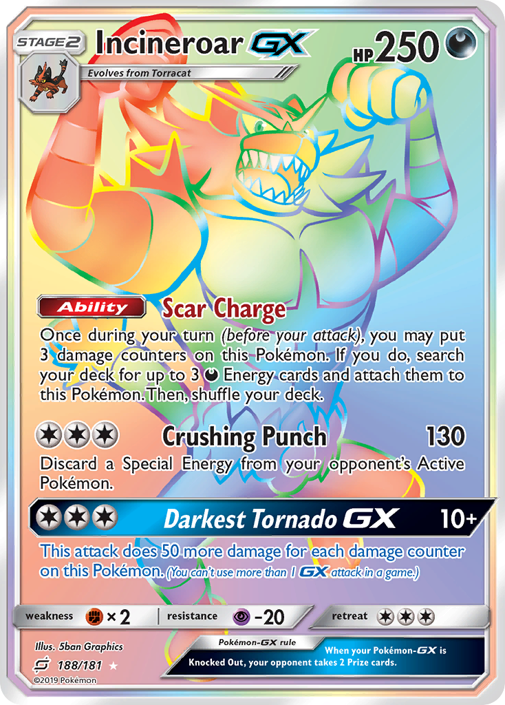 Incineroar GX (188/181) [Sun & Moon: Team Up] | Tabernacle Games