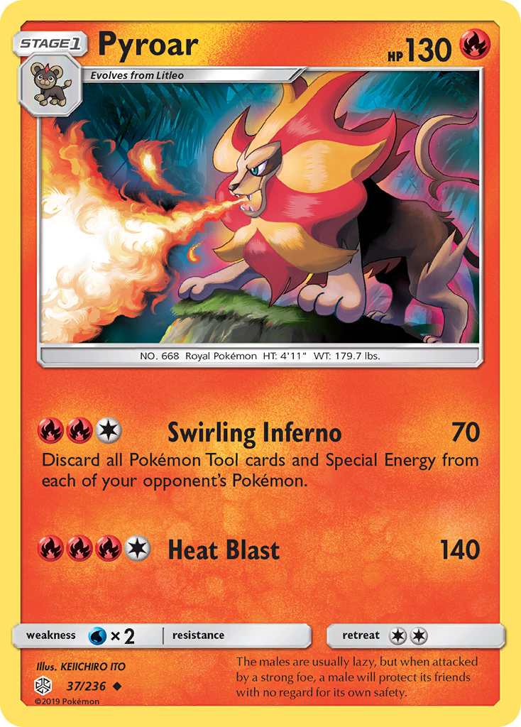 Pyroar (37/236) [Sun & Moon: Cosmic Eclipse] | Tabernacle Games