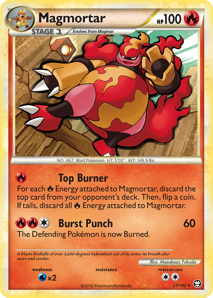 Magmortar (27/102) [HeartGold & SoulSilver: Triumphant] | Tabernacle Games