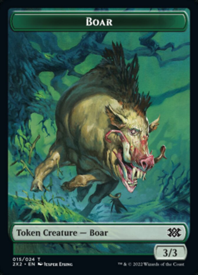Boar // Spirit Double-sided Token [Double Masters 2022 Tokens] | Tabernacle Games