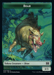 Boar // Monk Double-sided Token [Double Masters 2022 Tokens] | Tabernacle Games