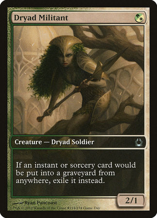 Dryad Militant [Return to Ravnica Promos] | Tabernacle Games