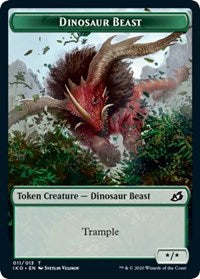 Dinosaur Beast // Human Soldier (005) Double-sided Token [Ikoria: Lair of Behemoths Tokens] | Tabernacle Games