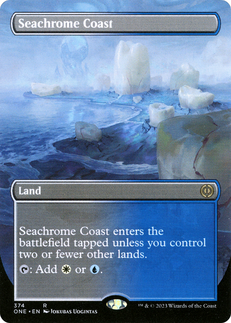 Seachrome Coast (Borderless Alternate Art) [Phyrexia: All Will Be One] | Tabernacle Games