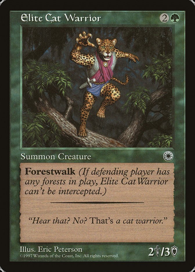 Elite Cat Warrior (With Flavor Text) [Portal] | Tabernacle Games