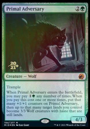 Primal Adversary [Innistrad: Midnight Hunt Prerelease Promos] | Tabernacle Games