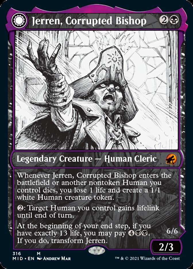 Jerren, Corrupted Bishop // Ormendahl, the Corrupted (Showcase Eternal Night) [Innistrad: Midnight Hunt] | Tabernacle Games