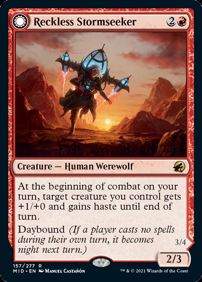 Reckless Stormseeker // Storm-Charged Slasher [Innistrad: Midnight Hunt] | Tabernacle Games