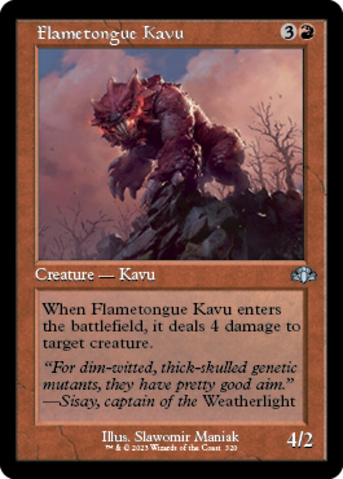 Flametongue Kavu (Retro) [Dominaria Remastered] | Tabernacle Games