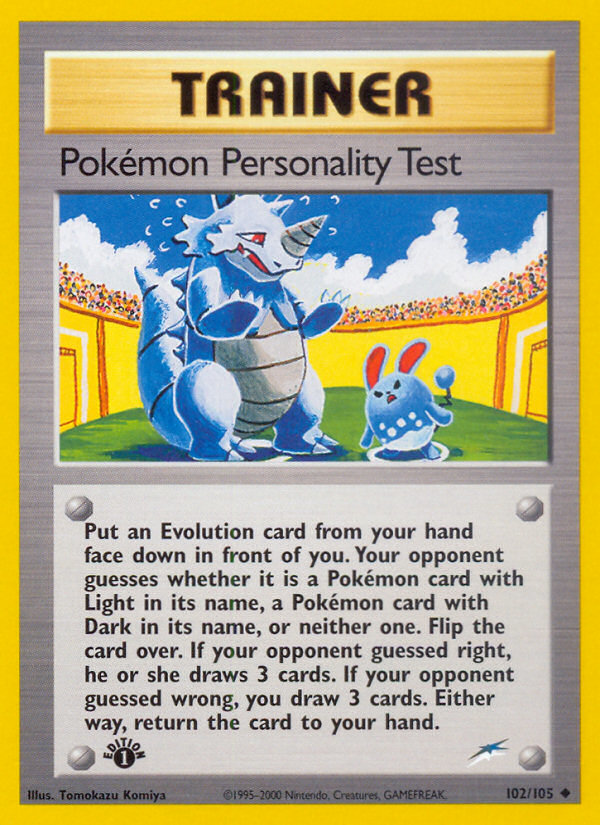 Pokemon Personality Test (102/105) [Neo Destiny 1st Edition] | Tabernacle Games