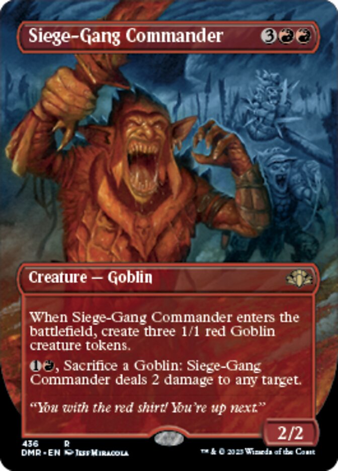 Siege-Gang Commander (Borderless Alternate Art) [Dominaria Remastered] | Tabernacle Games