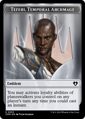 Clue // Emblem - Teferi, Temporal Archmage Double-Sided Token [Commander Masters Tokens] | Tabernacle Games