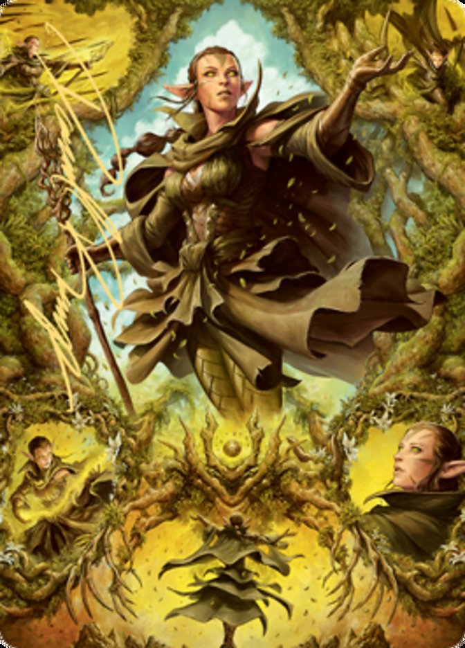 Nissa of Shadowed Boughs 2 Art Card (Gold-Stamped Signature) [Zendikar Rising Art Series] | Tabernacle Games