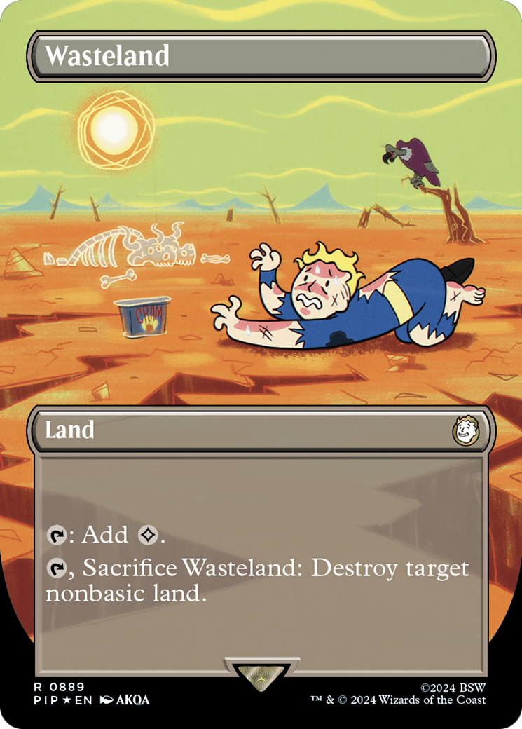 Wasteland (Borderless) (Surge Foil) [Fallout] | Tabernacle Games