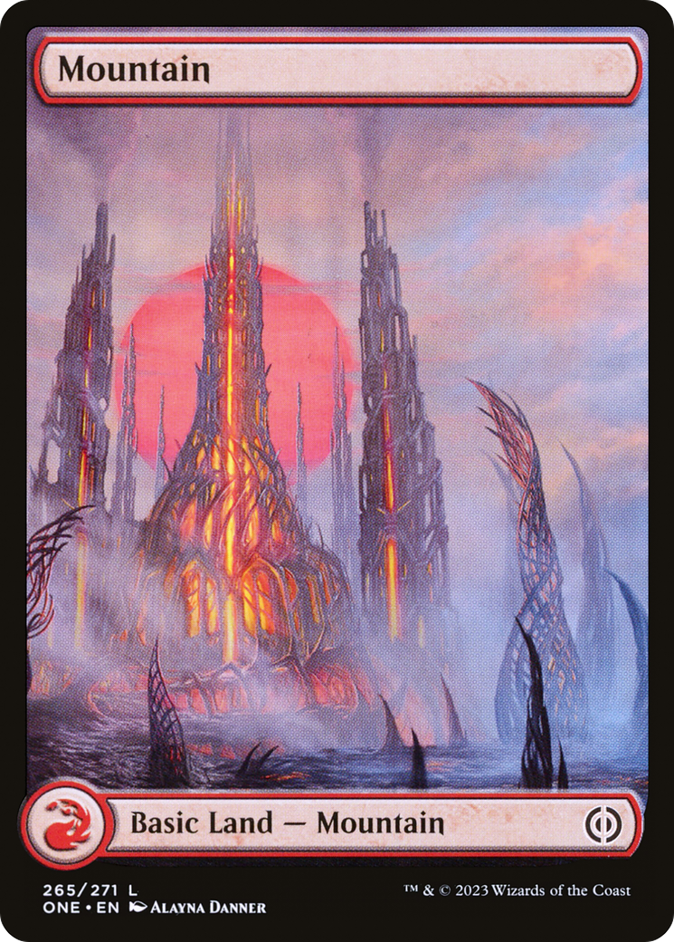 Mountain (265) (Full-Art) [Phyrexia: All Will Be One] | Tabernacle Games