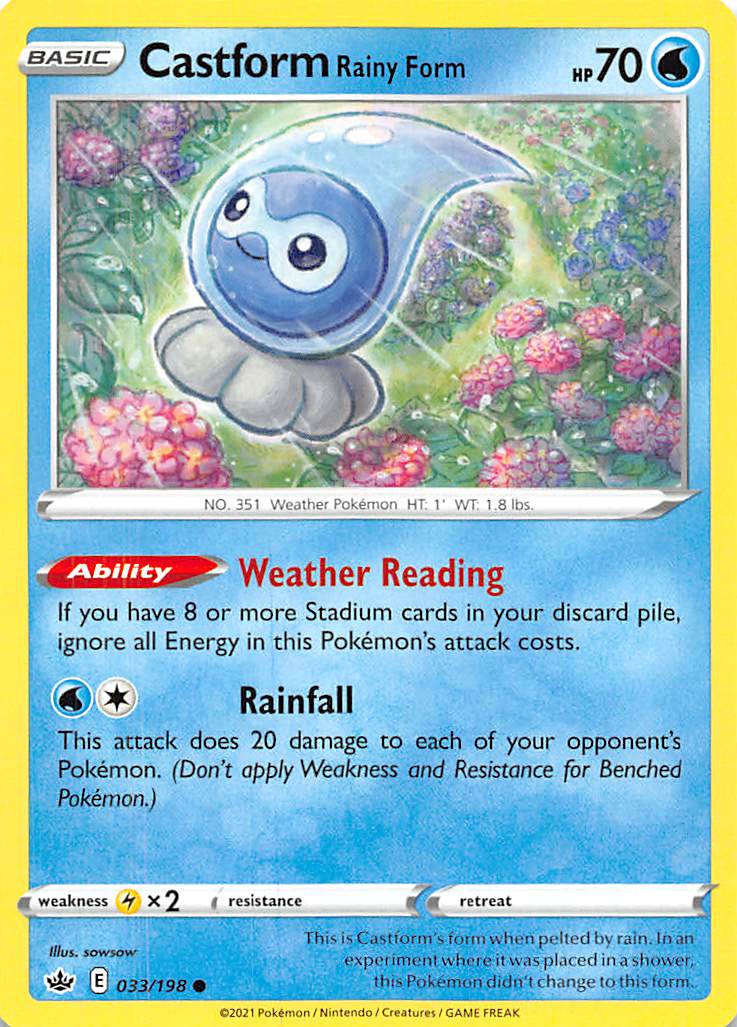 Castform Rainy Form (033/198) [Sword & Shield: Chilling Reign] | Tabernacle Games