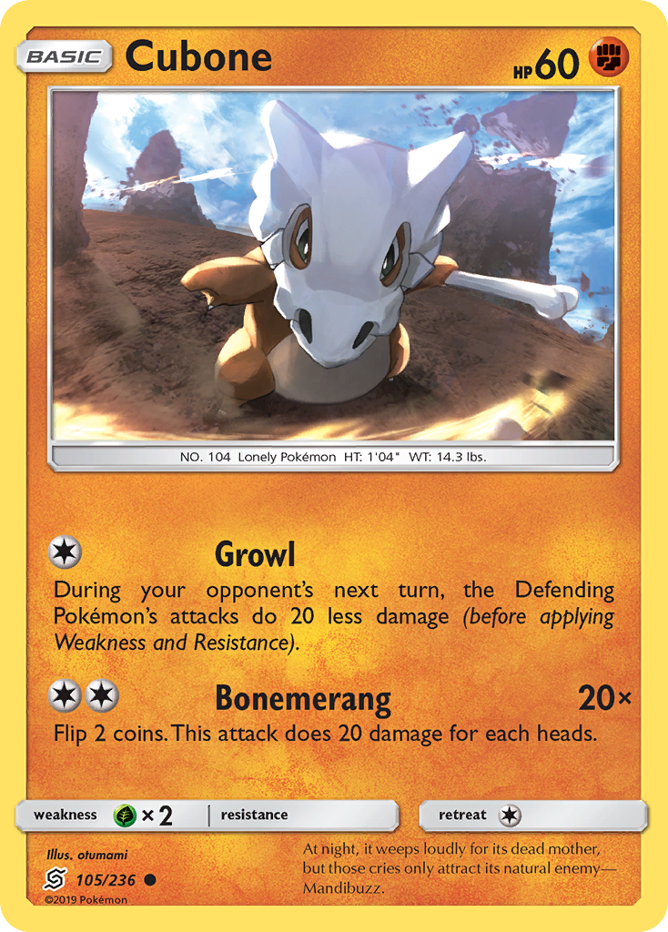 Cubone (105/236) [Sun & Moon: Unified Minds] | Tabernacle Games