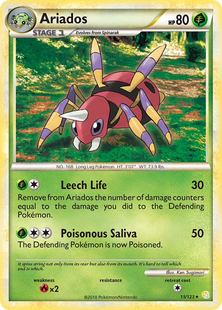 Ariados (15/123) [HeartGold & SoulSilver: Base Set] | Tabernacle Games