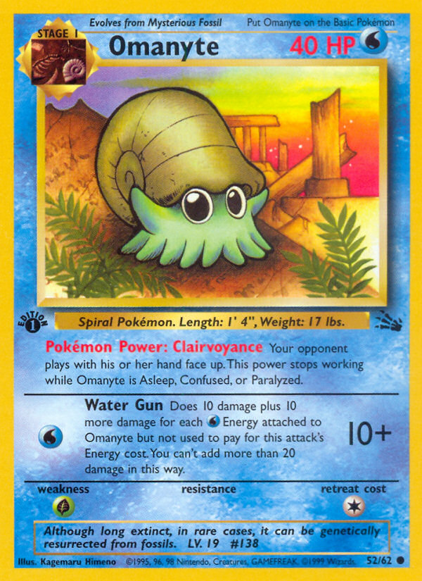 Omanyte (52/62) [Fossil 1st Edition] | Tabernacle Games