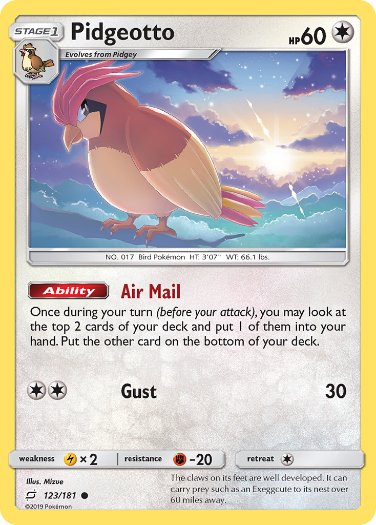 Pidgeotto (123/181) [Sun & Moon: Team Up] | Tabernacle Games