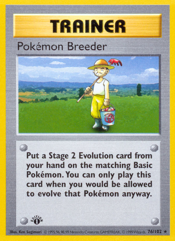 Pokemon Breeder (76/102) (Shadowless) [Base Set 1st Edition] | Tabernacle Games