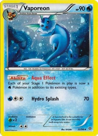 Vaporeon (22/98) (Cosmos Holo) [XY: Ancient Origins] | Tabernacle Games