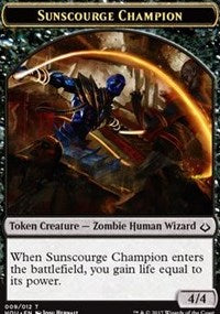 Sunscourge Champion // Zombie Double-sided Token [Hour of Devastation Tokens] | Tabernacle Games