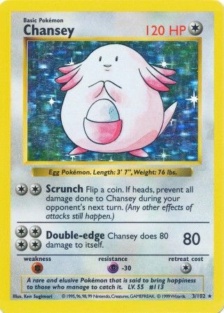 Chansey (3/102) [Base Set Shadowless Unlimited] | Tabernacle Games
