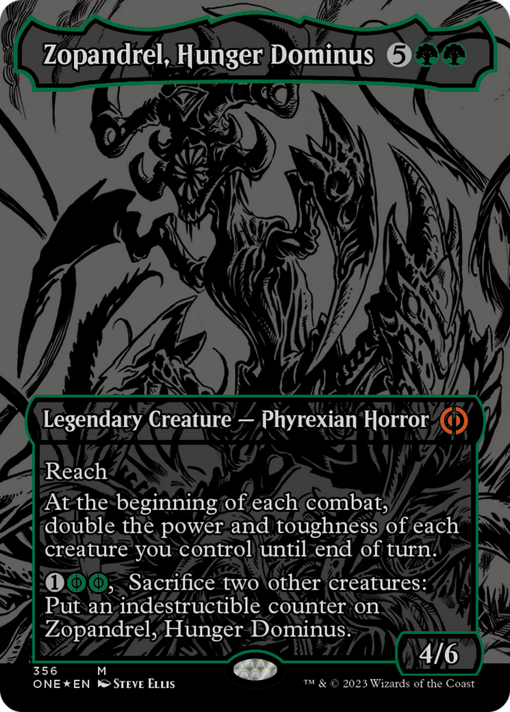 Zopandrel, Hunger Dominus (Oil Slick Raised Foil) [Phyrexia: All Will Be One] | Tabernacle Games