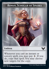 Fractal // Rowan, Scholar of Sparks Emblem Token [Strixhaven: School of Mages Tokens] | Tabernacle Games