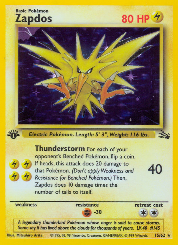 Zapdos (15/62) [Fossil 1st Edition] | Tabernacle Games