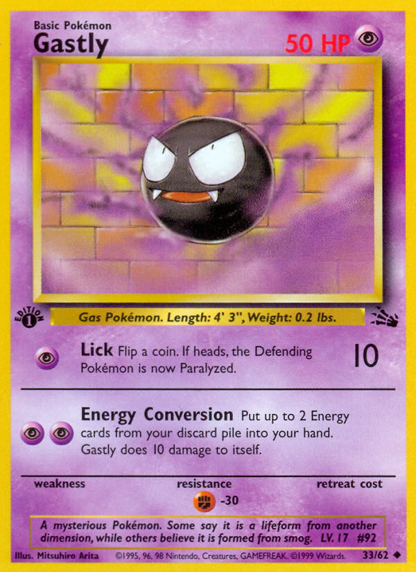 Gastly (33/62) [Fossil 1st Edition] | Tabernacle Games