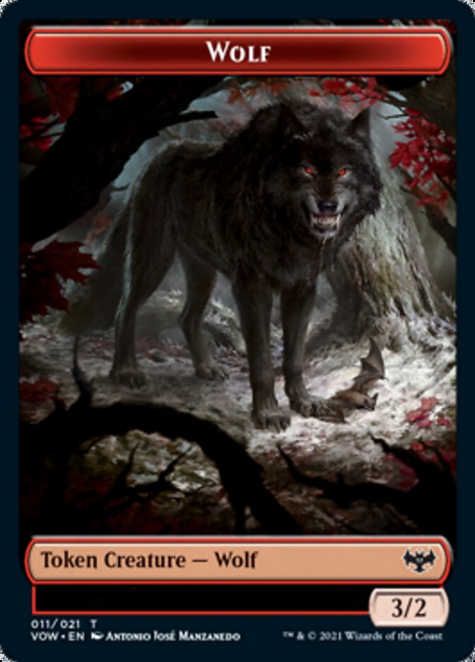 Wolf (011) // Boar Double-sided Token [Innistrad: Crimson Vow Tokens] | Tabernacle Games
