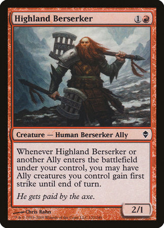 Highland Berserker [Zendikar] | Tabernacle Games