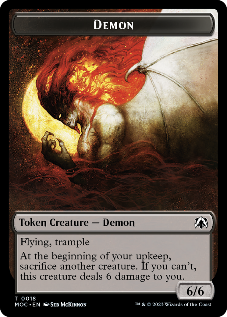 Angel (3) // Demon Double-Sided Token [March of the Machine Commander Tokens] | Tabernacle Games