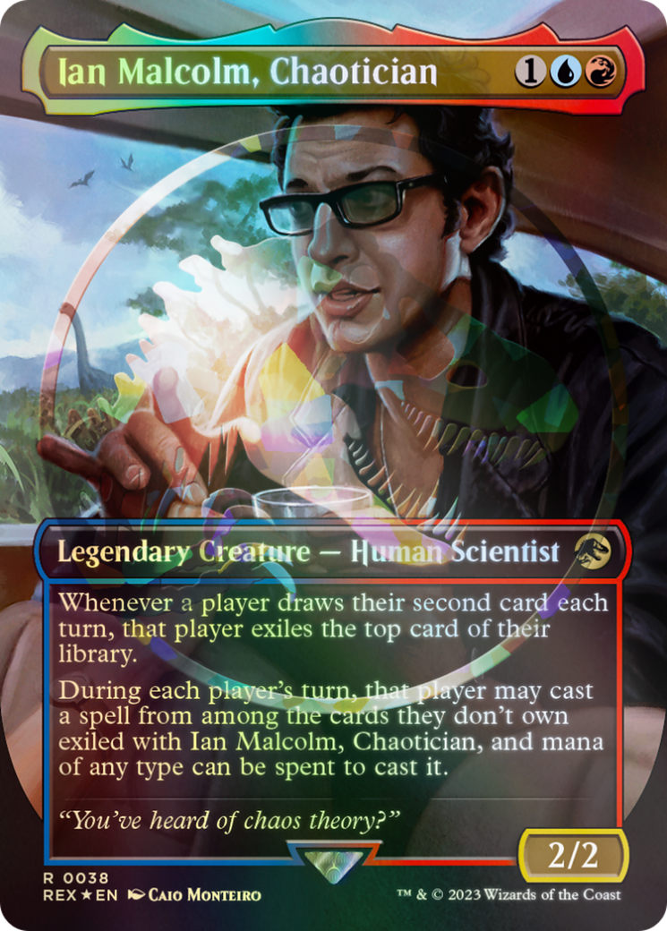 Ian Malcolm, Chaotician Emblem (Borderless) [Jurassic World Collection Tokens] | Tabernacle Games