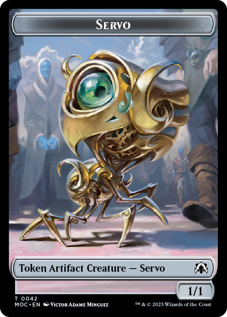 Feather // Servo Double-Sided Token [March of the Machine Commander Tokens] | Tabernacle Games