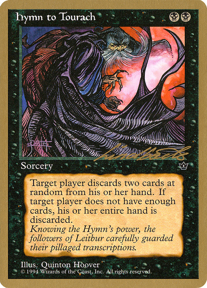 Hymn to Tourach (Cloak) (Leon Lindback) [Pro Tour Collector Set] | Tabernacle Games